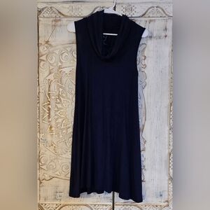 Womens navy blue Color Bear medium dress cowl neck sleeveless Casual